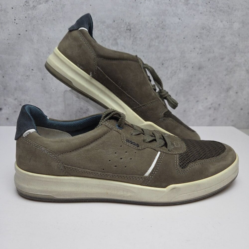 Ecco Mens Size 42 Leather & Mesh Casual Sneakers Brown